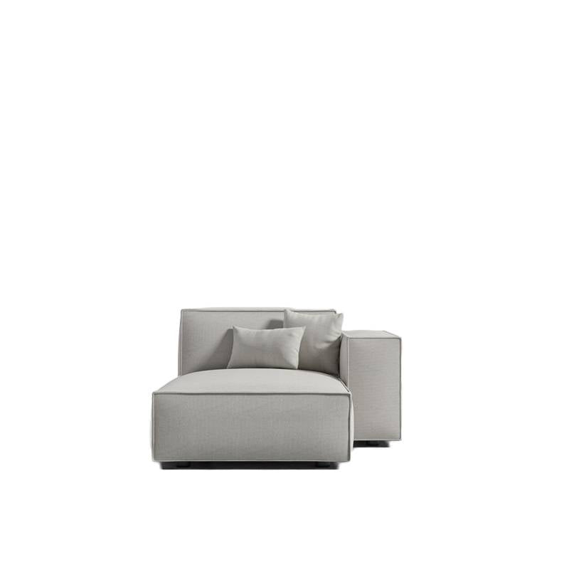 Front Facing View of The Porter Right Arm Chaise in Oyster Color and Fabric