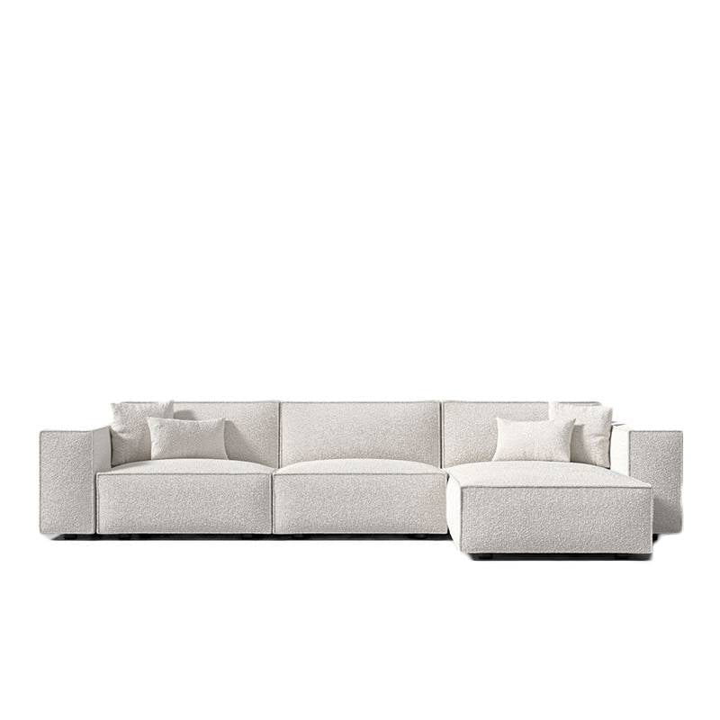 Front Facing View of The Porter Sectional Right Hand Sofa in Pearl Color and Fabric