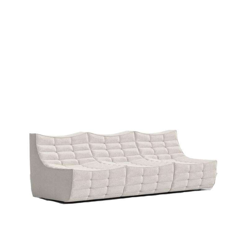 Angled Side View of The Tanner 3 Seater Modular Sofa Sectional With Pearl Fabric