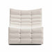 Front Facing View of The Tanner Chaise in Pearl Fabric and Color
