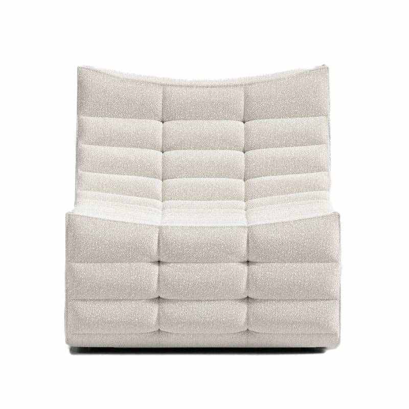 Front Facing View of The Tanner Chaise in Pearl Fabric and Color